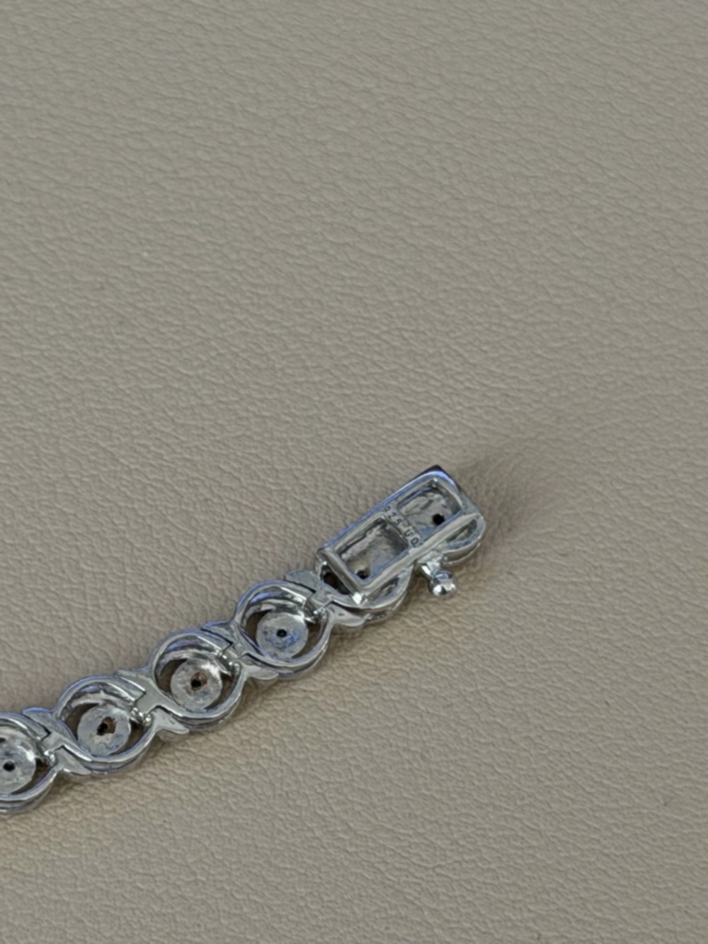 925 Sterling Silver Tennis Bracelet with Small Round Crystals - Picture 4 of 4